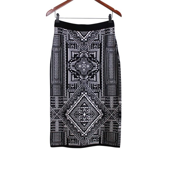 Premise Geometric Pattern Knit Pencil Skirt - Picture 2 of 15